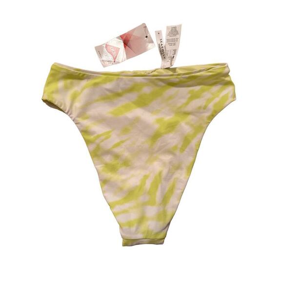 Seafolly Women's High Waist Beach Break Summer Bikini Bottom Size 2 Limeaid NWT - Picture 3 of 5